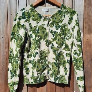 Van Heusen Green Floral Abstract Cardigan